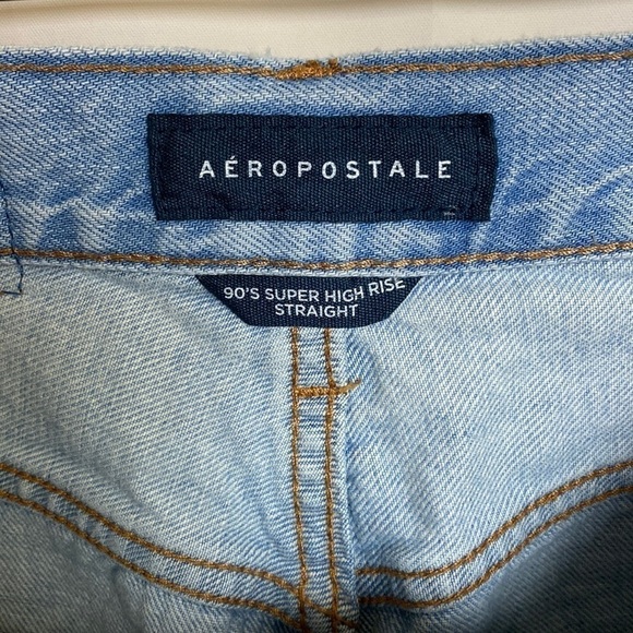 Aeropostale 90s Super High Rise Straight Leg Distressed Jeans - J32 - Picture 7 of 8